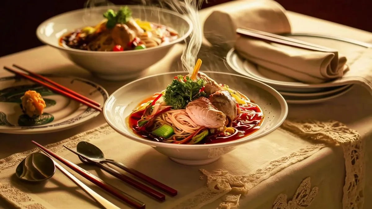 Recept na čínské nudle s kuřecím masem